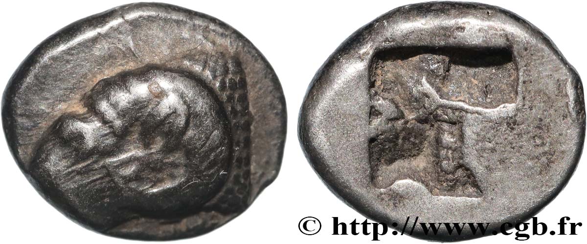 MASSALIA - MARSEILLE Hémiobole à la tête de bélier à gauche, du type du trésor d’Auriol AU