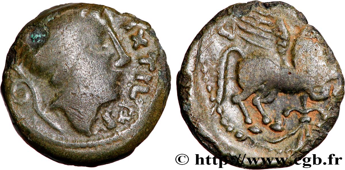 GALLIA - CARNUTES (Area of the Beauce) Bronze PIXTILOS classe VI au griffon courant VF/XF