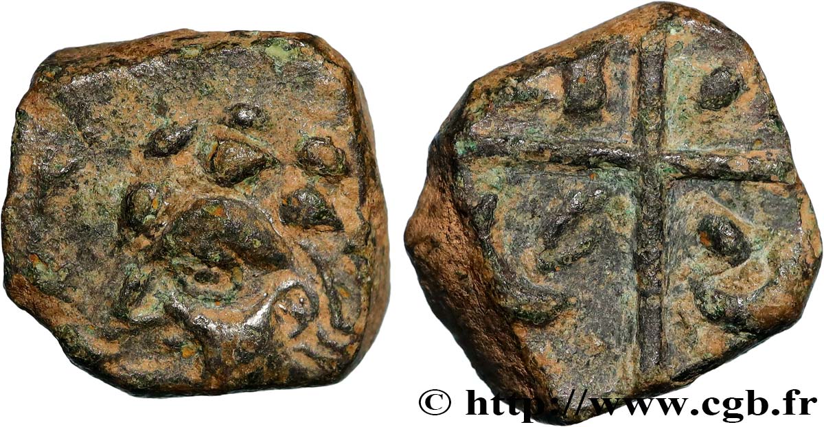 GALLIA - SOUTH WESTERN GAUL - VOLCÆ TECTOSAGES (Area of Toulouse) Drachme “à la tête cubiste”, faux d’époque en bronze XF