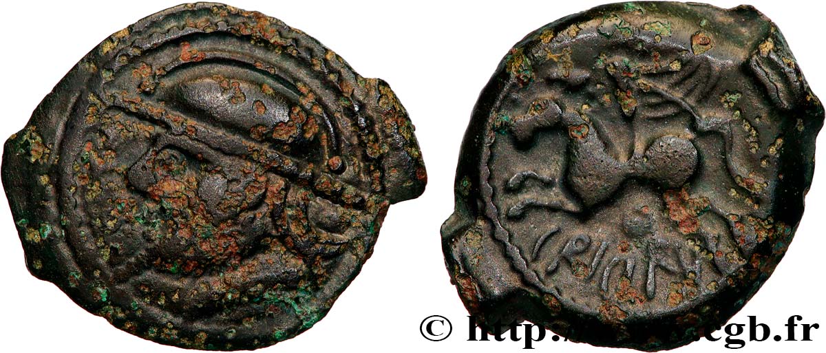 GALLIA BELGICA - SUESSIONES (Area of Soissons) Bronze CRICIRV, barbu XF