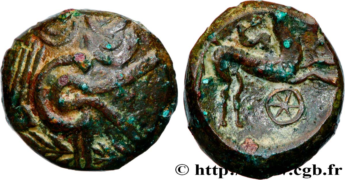 EDUENS, ÆDUI / ARVERNI, UNSPECIFIED Statère de bronze, type de Siaugues-Saint-Romain classe IV AU/XF