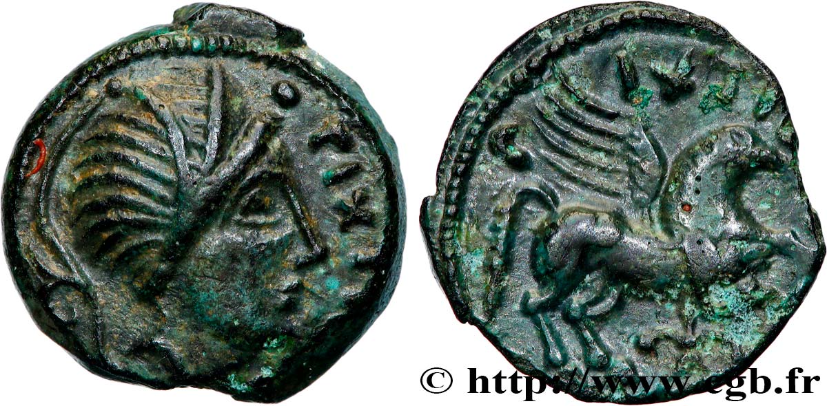 GALLIA - CARNUTES (Regione della Beauce) Bronze PIXTILOS classe VI au griffon courant q.SPL