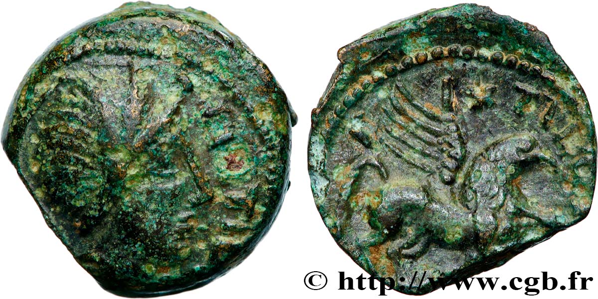 GALLIA - CARNUTES (Area of the Beauce) Bronze PIXTILOS classe VI au griffon courant VF