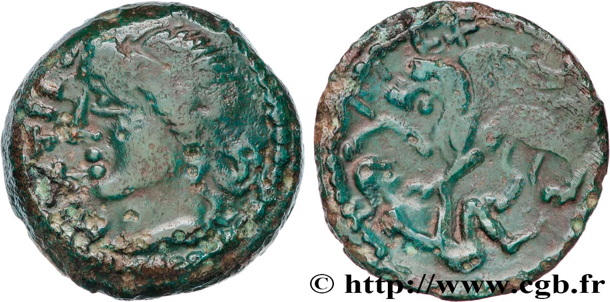 GALLIA - CARNUTES (Beauce area) Bronze PIXTILOS classe I au griffon attaquant VF