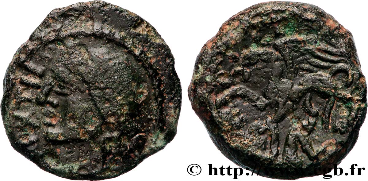 GALLIA - CARNUTES (Beauce area) Bronze PIXTILOS classe I au griffon attaquant VF