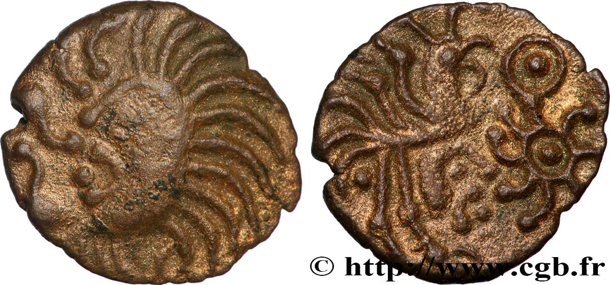 BELLOVAQUES (Région de Beauvais) Bronze au coq à tête humaine TTB/TTB+