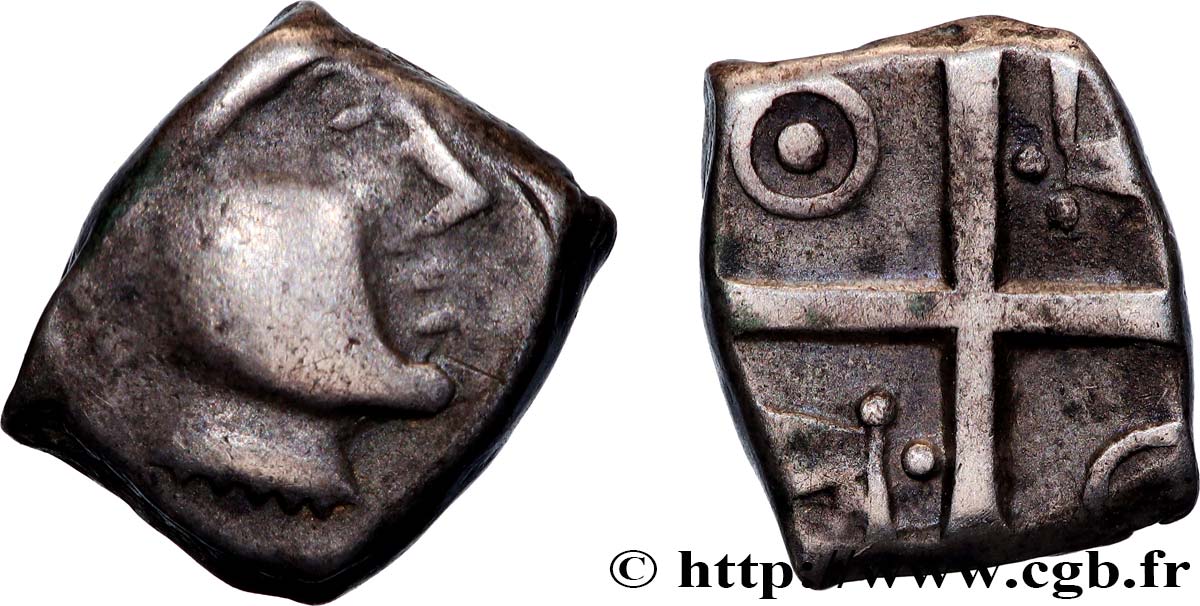 GALLIA - SOUTH WESTERN GAUL - PETROCORES / NITIOBROGES, Unspecified Drachme “au style flamboyant”, S. 198 var XF/AU