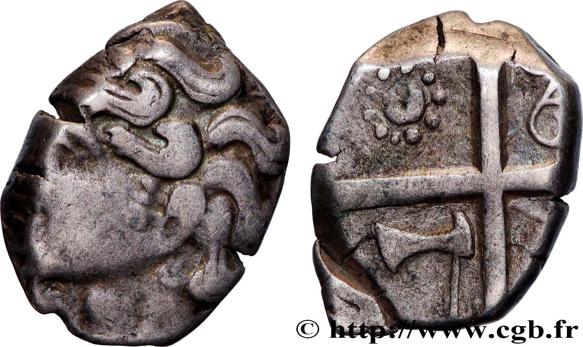 GALLIA - SOUTH WESTERN GAUL - PETROCORII (Area of Perigueux) Drachme “au style flamboyant” S. 168 AU