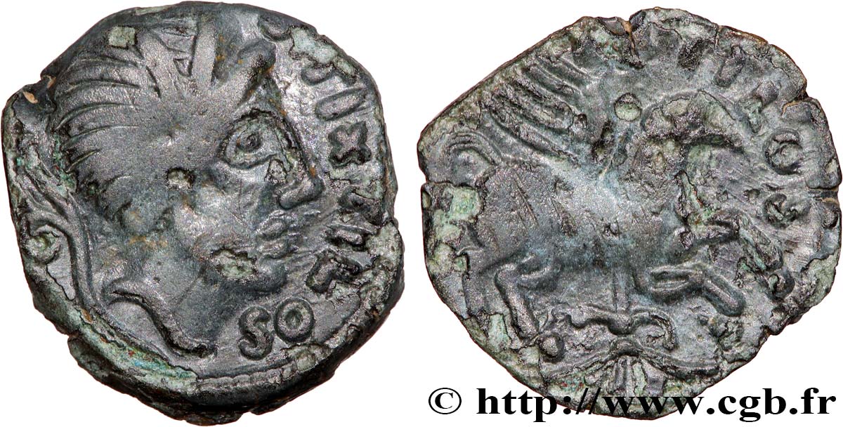 GALLIA - CARNUTES (Area of the Beauce) Bronze PIXTILOS classe VI au griffon courant XF