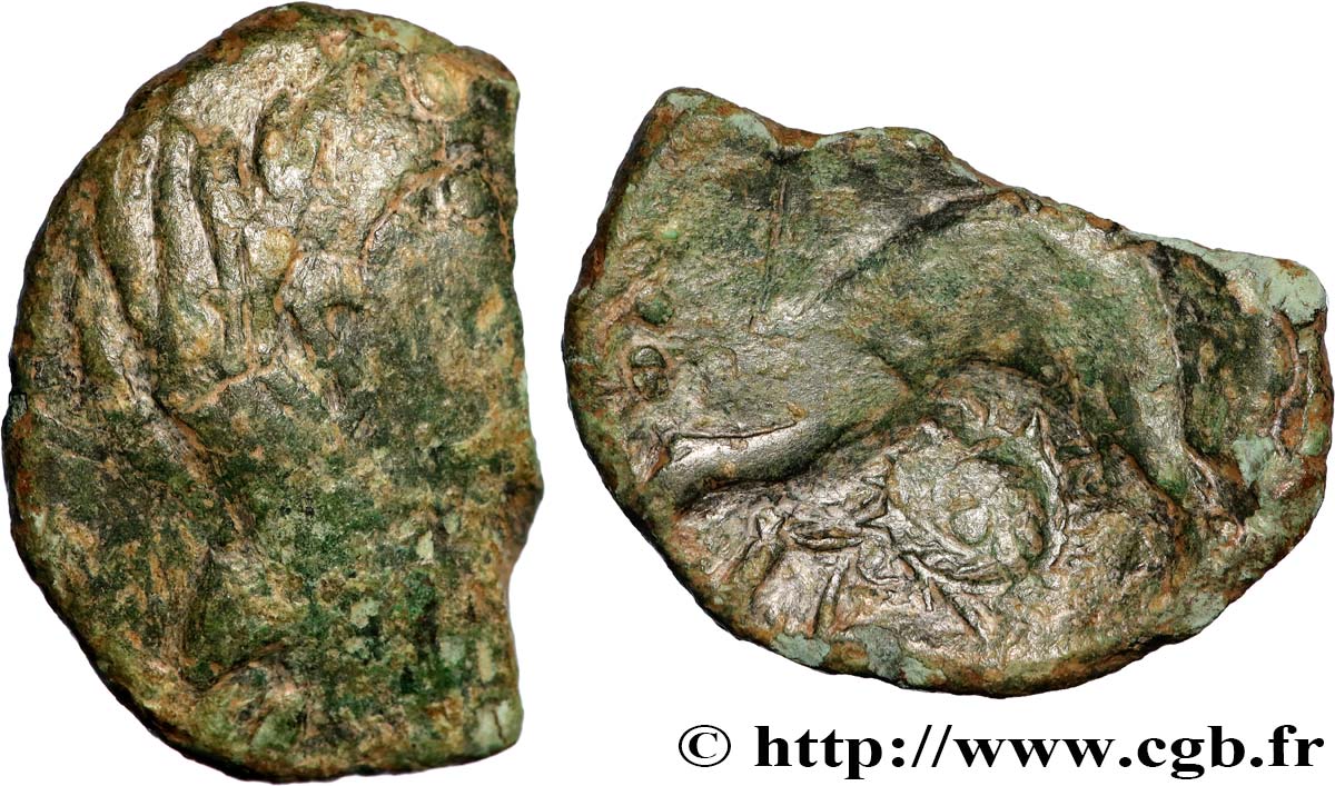 GALLIA - NEDENES (oppidum of Montlaures) Unité ou bronze au taureau VF