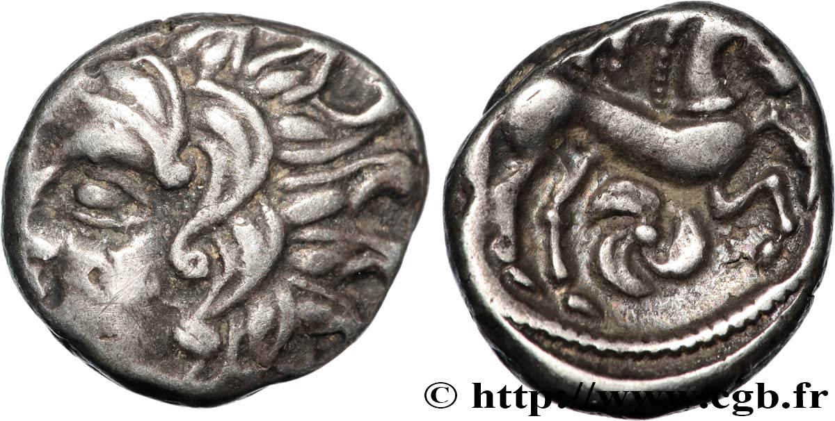 GALLIA - CARNUTES (Regione della Beauce) Drachme au loup et au cheval q.SPL