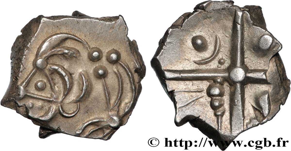 CADURQUES (région de Cahors) Drachme “à la tête triangulaire”, S. 131 SPL/SUP