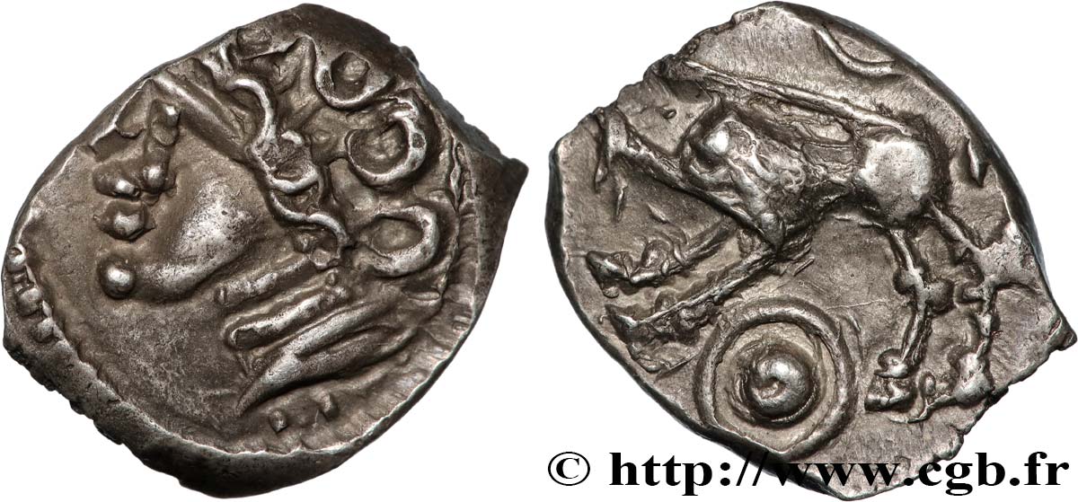 GALLIA - SUDOVESTE DELLA GALLIA - RUTENI (Regione di Rodez) Drachme “au sanglier”, à la grosse tête bouclée, S. 440 SPL