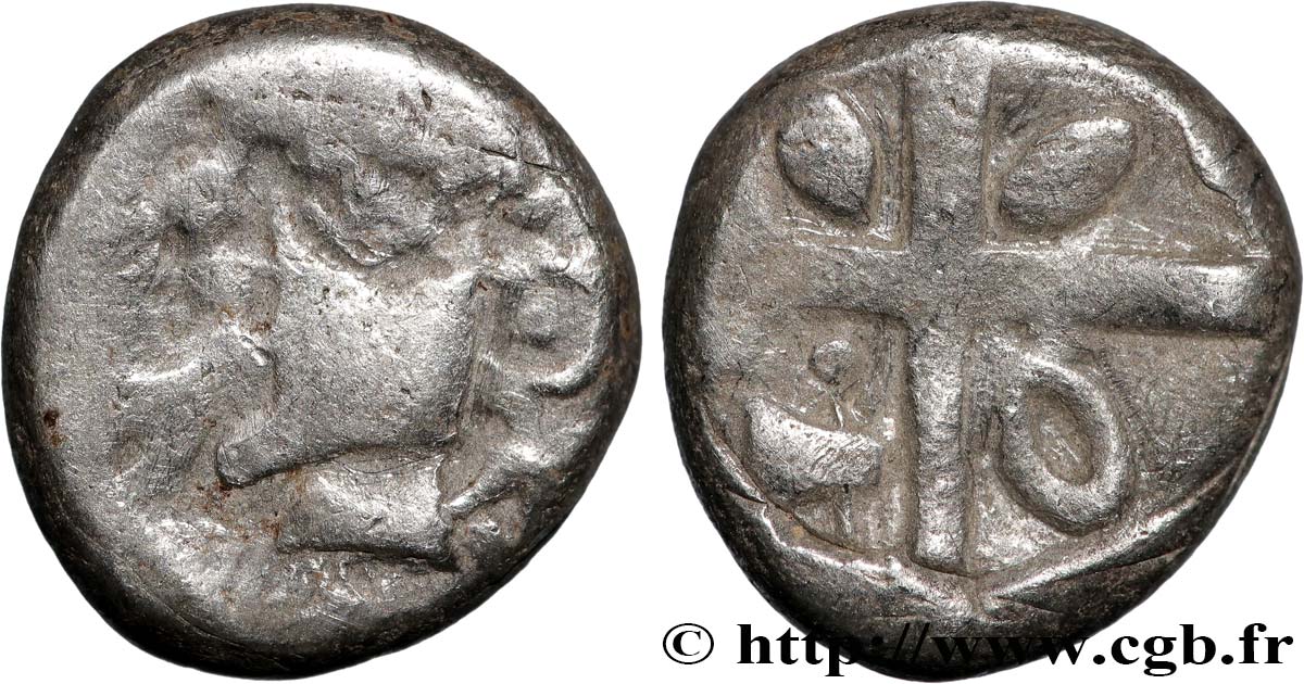 GALLIA - SUDOVESTE DELLA GALLIA - VOLCÆ TECTOSAGES (Regione di Tolosa) Drachme “à la tête cubiste”, S. 1 BB