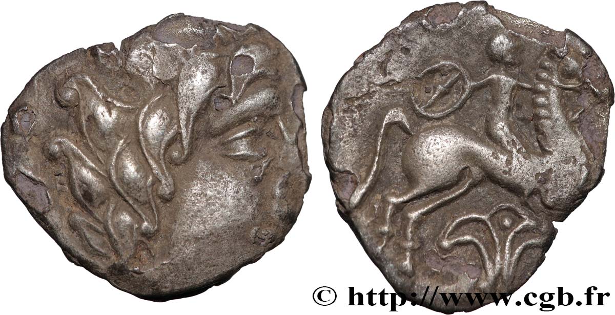 PICTONES / BITURIGES - MID-WESTERN, Unspecified Drachme au cavalier et au fleuron AU