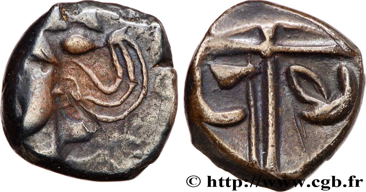 GALLIA - SOUTH WESTERN GAUL - VOLCÆ TECTOSAGES (Area of Toulouse) Drachme “à la tête cubiste”, S. 1 XF/AU