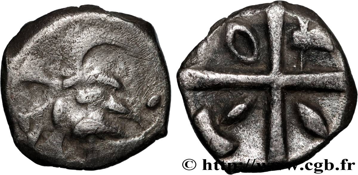 GALLIA - SOUTH WESTERN GAUL - VOLCÆ TECTOSAGES (Area of Toulouse) Drachme “à la tête cubiste”, S. 1 VF/AU