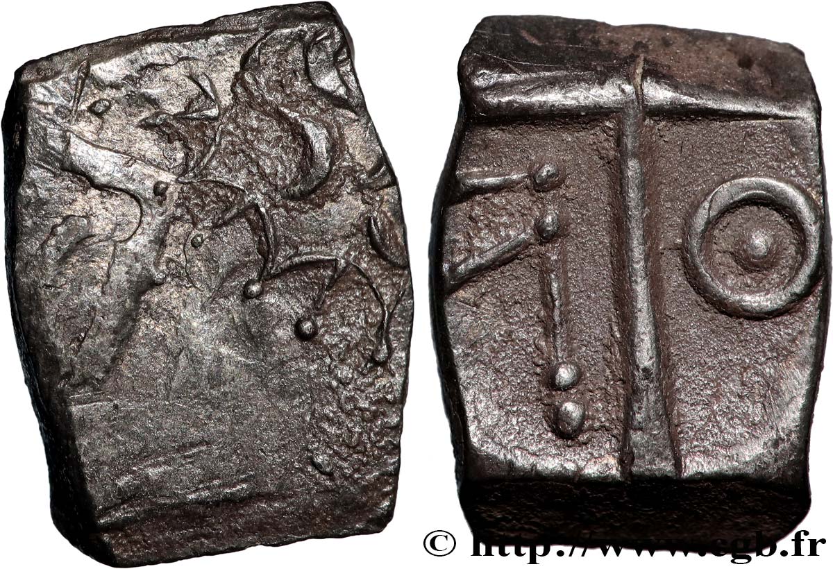 GALLIA - SUDOESTE DE LA GALLIA - CADURCI (Región de Cahors) Drachme aux motifs géométriques, S. 258, 391 BC/MBC+