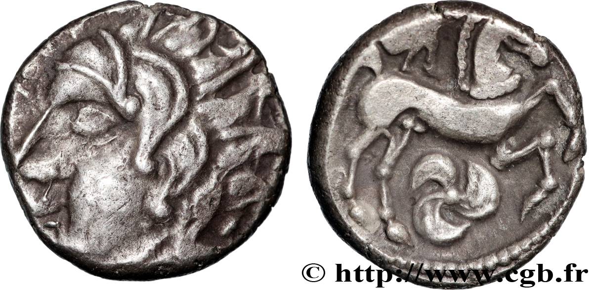 GALLIA - CARNUTES (Regione della Beauce) Drachme au loup et au cheval q.SPL