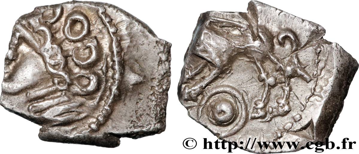 GALLIEN - SÜDWESTGALLIEN - RUTENI (Region die Rodez) Drachme “au sanglier”, à la grosse tête bouclée, S. 440 VZ