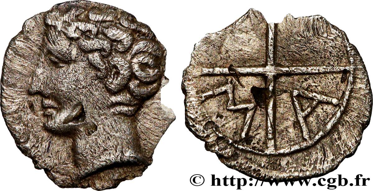 MASSALIA - MARSEILLE Obole MA, tête à gauche TTB+