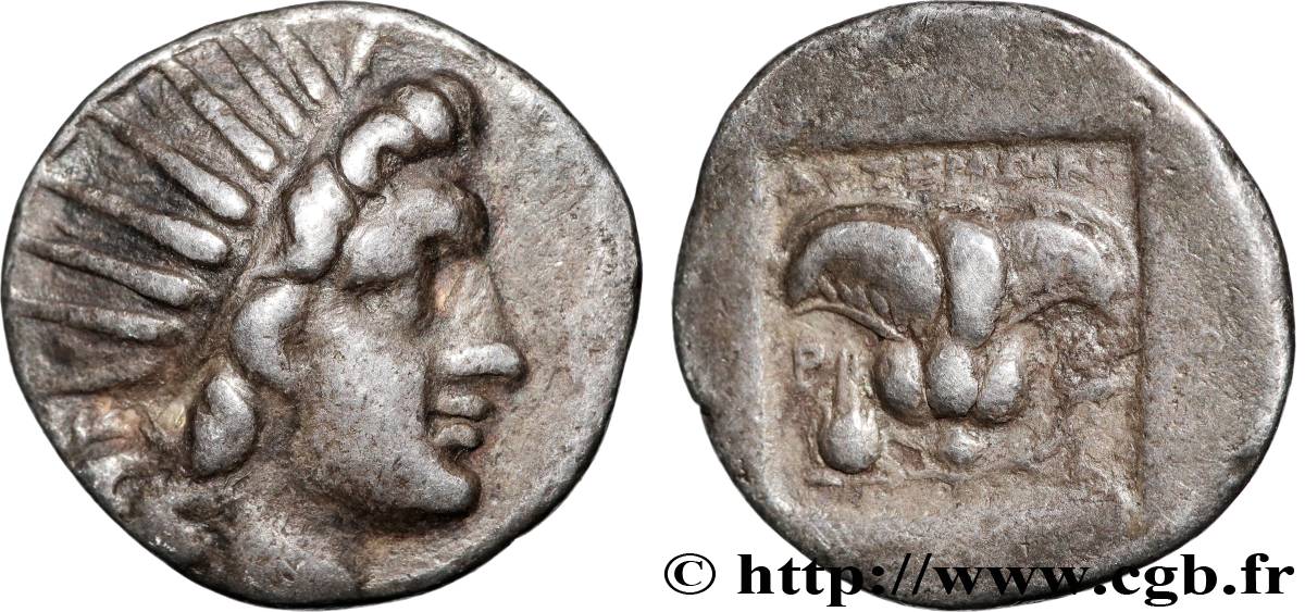 CARIA - CARIAN ISLANDS - RHODOS Drachme plinthophore XF