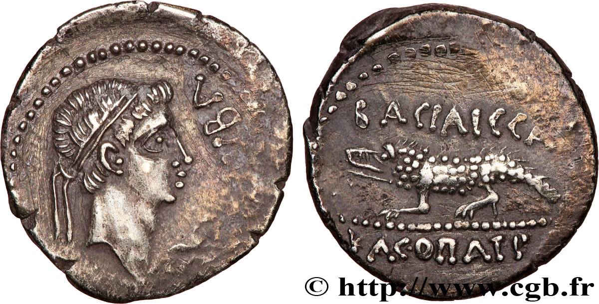 MAURETANIA - MAURETANIAN KINGDOM - JUBA II and CLEOPATRA Denier AU