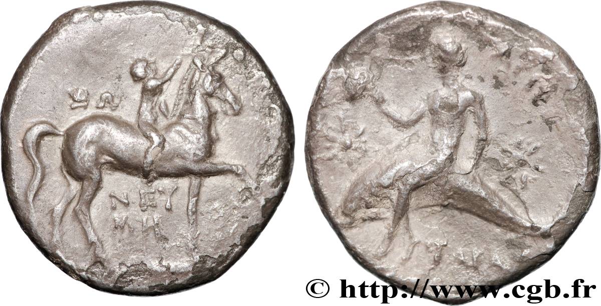 CALABRIA - TARAS Nomos, statère ou didrachme XF