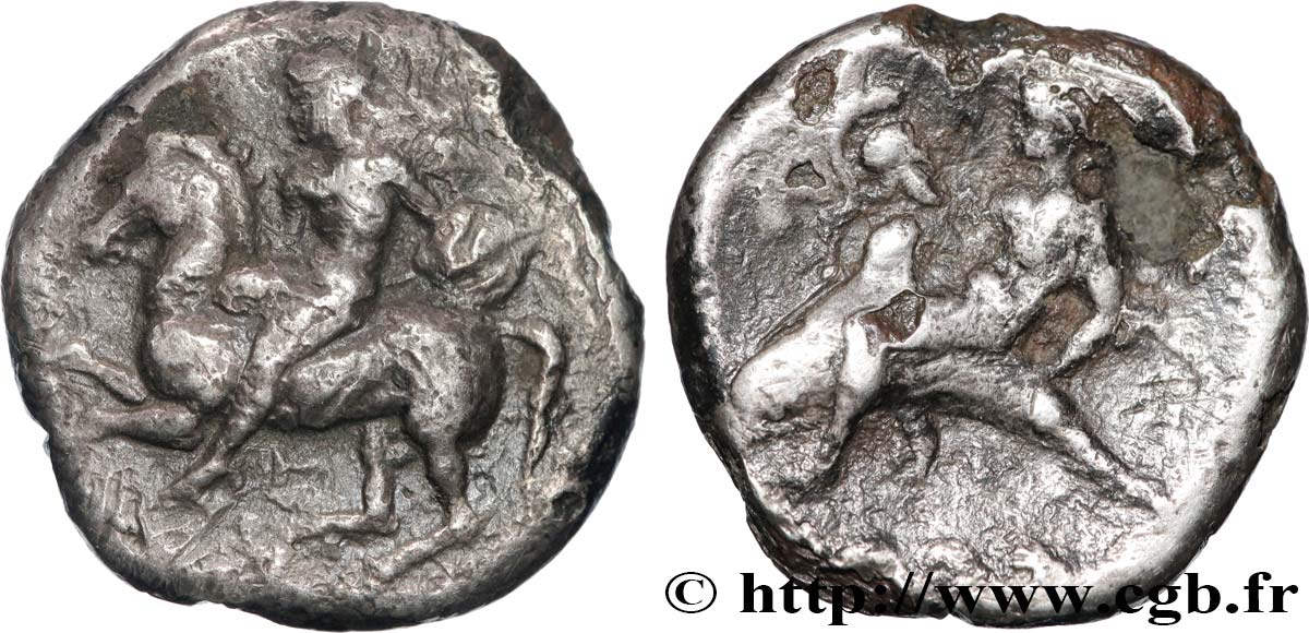 CALABRIA - TARAS Nomos, statère ou didrachme VF