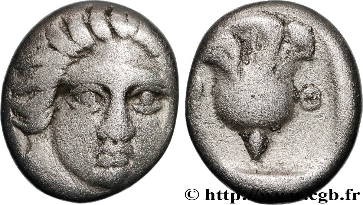 CARIE - ÎLES DE CARIE - RHODES Hemidrachme TTB