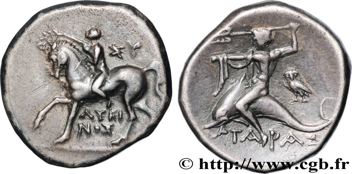 CALABRE - TARENTE Nomos, statère ou didrachme SUP