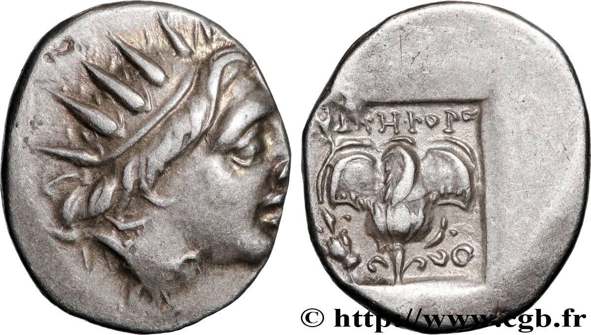 CARIA - ISLAS DE CARIA - RODAS Drachme plinthophore MBC+