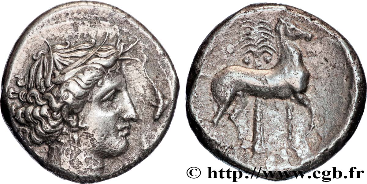 SICILE - SICULO-PUNIQUES - CÉPHALOÉDIUM Tétradrachme TTB
