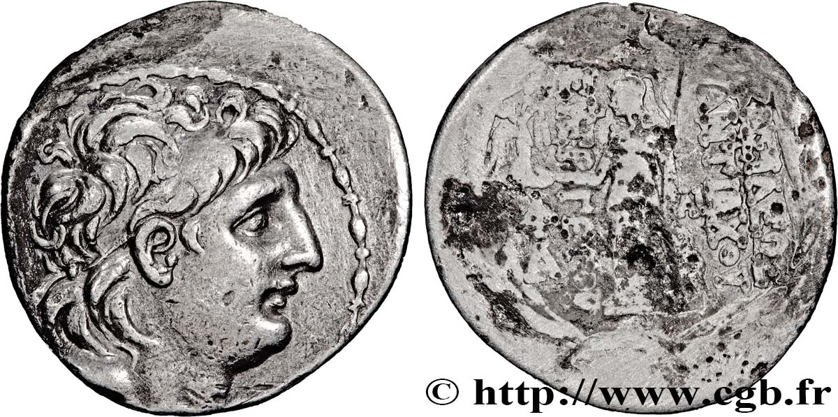 SYRIE - ROYAUME SÉLEUCIDE - ANTIOCHUS IX CYZICÈNE Tétradrachme TTB+/TB