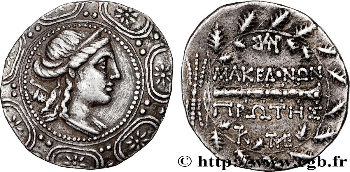 MACÉDOINE - AMPHIPOLIS Tétradrachme stéphanophore SUP/TTB+