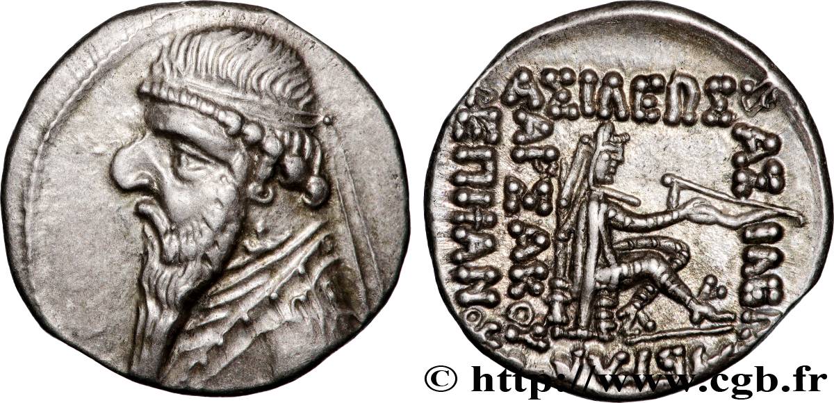 PARTHIEN - KÖNIGREICH DER PARTHER - MITHRADATES II Drachme fST