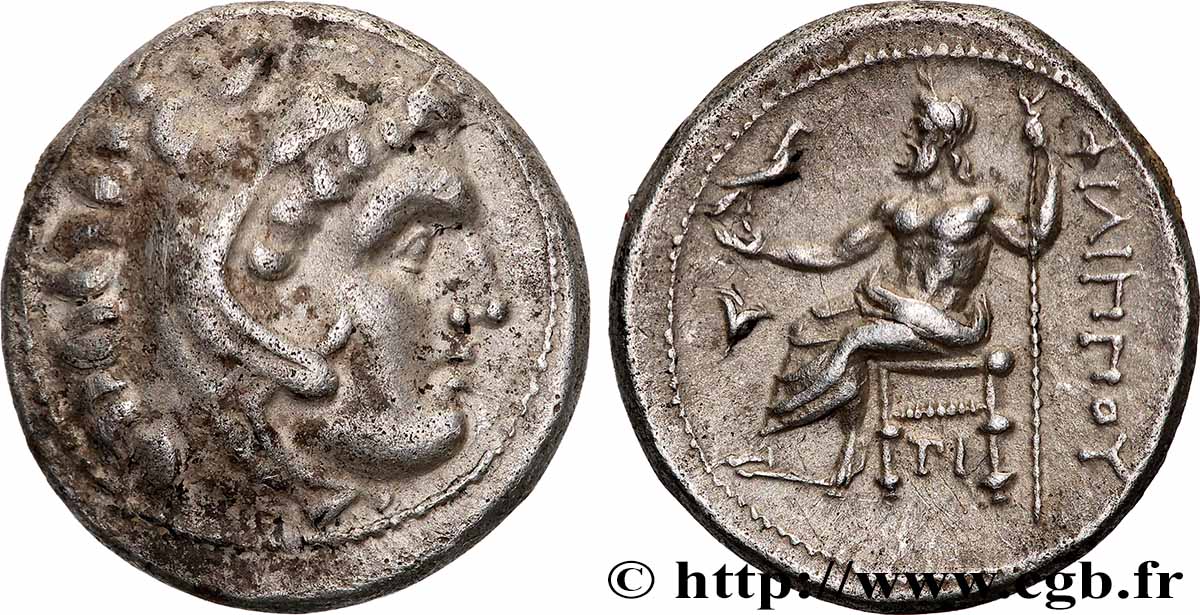 MACÉDOINE - ROYAUME DE MACÉDOINE - PHILIPPE III ARRHIDÉE Drachme TTB+