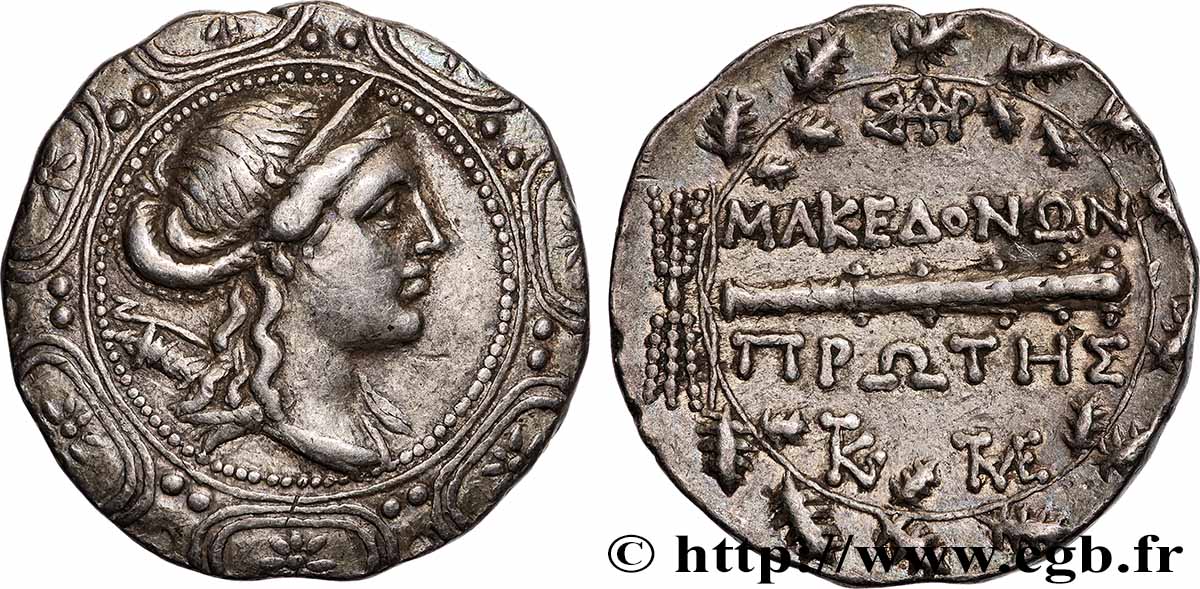 MACÉDOINE - AMPHIPOLIS Tétradrachme stéphanophore SUP/TTB+