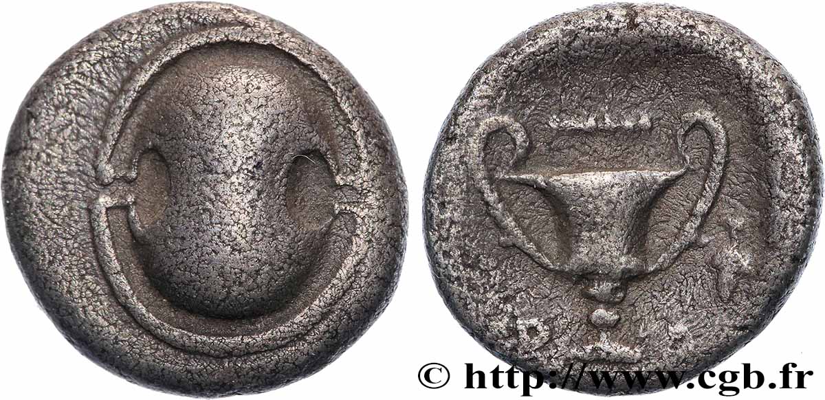 BÉOTIE - THÈBES Hemidrachme ou quart de statère TTB