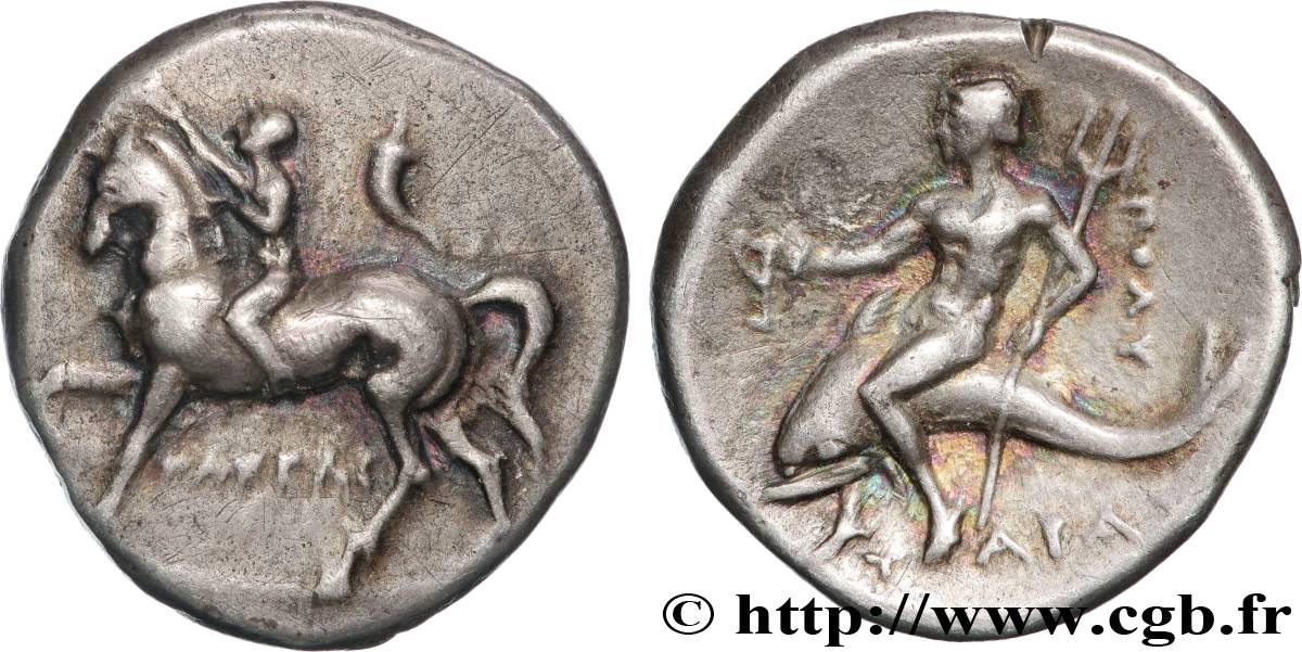 CALABRE - TARENTE Nomos, statère ou didrachme TTB/TTB+