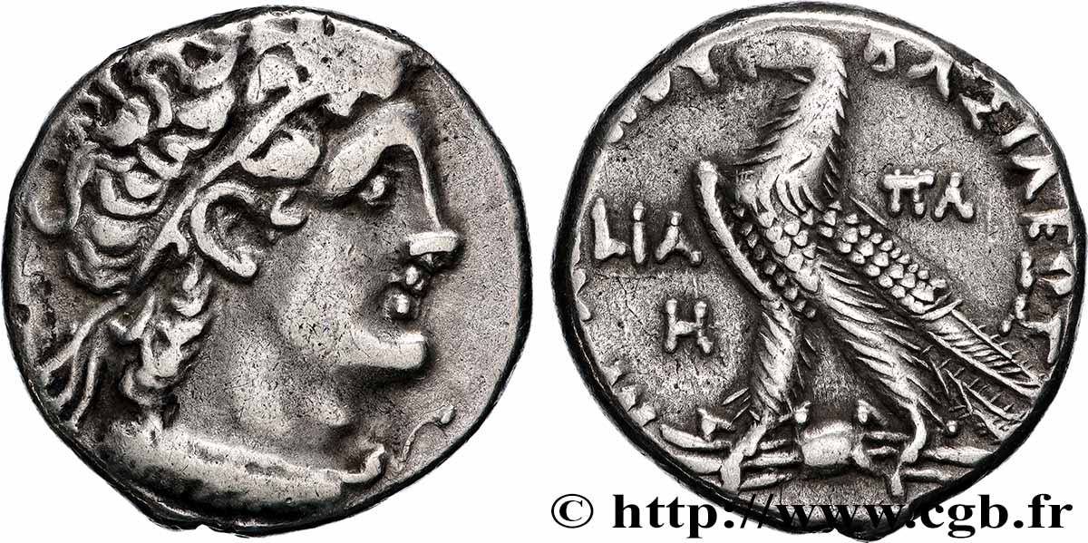 ÉGYPTE - ROYAUME LAGIDE - PTOLÉMÉE X ALEXANDRE Ier et CLÉOPÂTRE III Tétradrachme TTB+