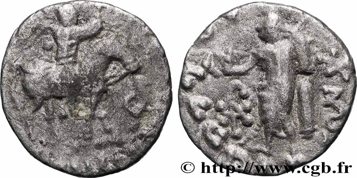 SCYTHIE - ROYAUME INDO-SCYTHE - AZÈS Drachme bilingue TB+/TTB