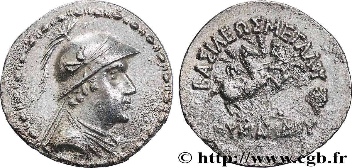 BACTRIANE - ROYAUME DE BACTRIANE - EUCRATIDE Ier Tétradrachme TTB+