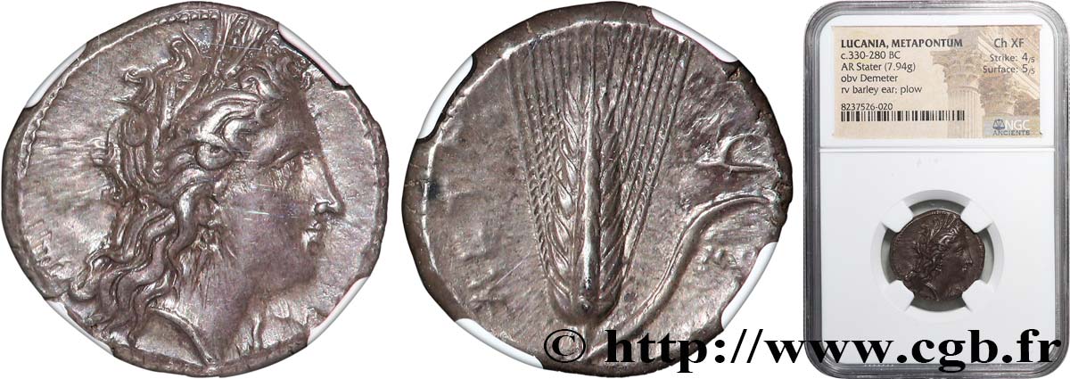 LUKANIEN - METAPONT Nomos, statère ou didrachme VZ