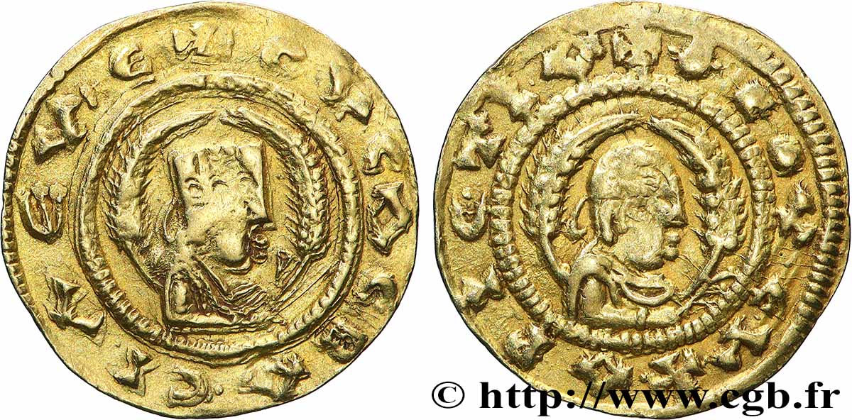 AXOUM - ROYAUME AXOUMITE - KALEB Triens aux portraits et aux épis TTB