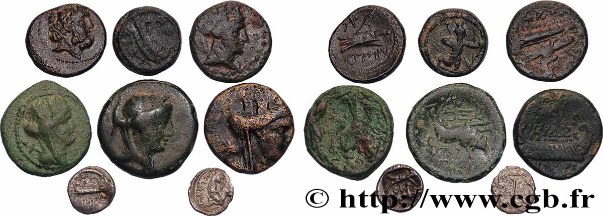 LOTS Lot de huit monnaies de Phénicie lot