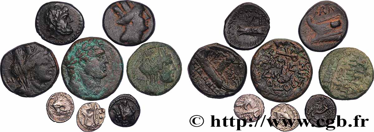 LOTS Lot de huit monnaies de Phénicie lot