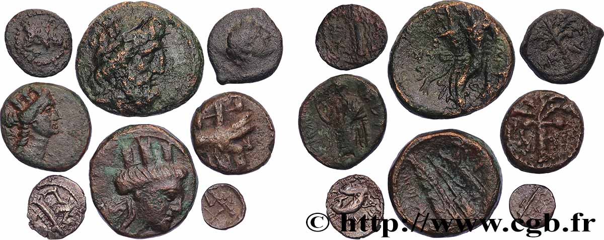 LOTS Lot de huit monnaies de Phénicie lot