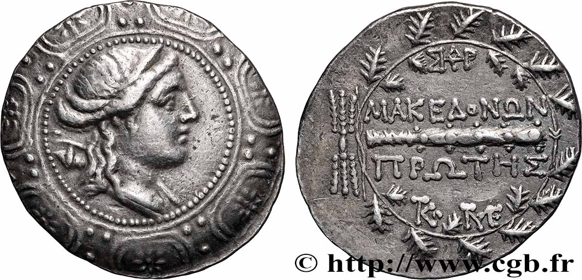 MACÉDOINE - AMPHIPOLIS Tétradrachme stéphanophore TTB+