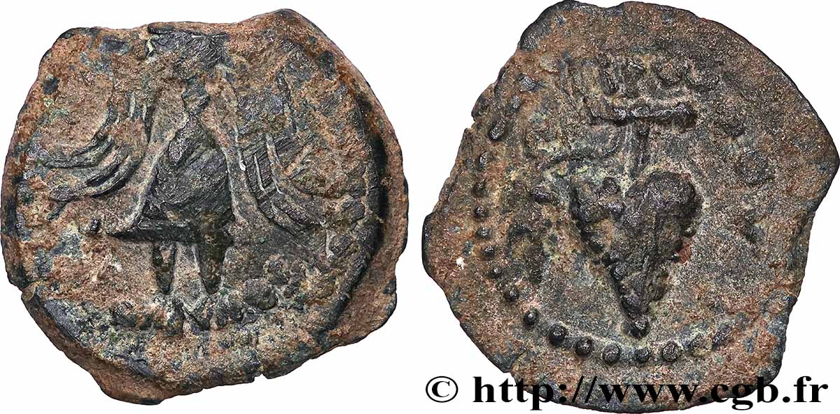 JUDÉE - ROYAUME D&nbsp;HÉRODE - HÉRODE ARCHELAUS Prutah TB+